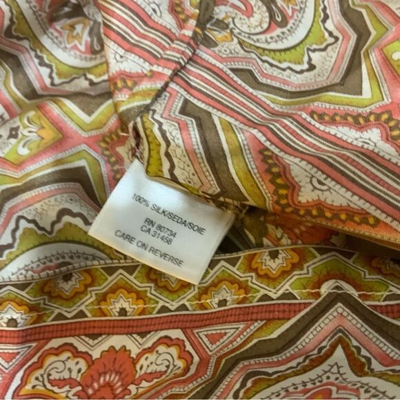 BCBGMAXAZRIA Brown Polka Dot Womens Boho Scarf Dress Size S 100% SILK - Picture 8 of 11